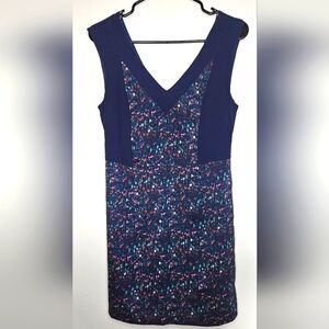 Forever 21 Contemporary Multicolor V-neck Sleeveless Dress Sz M